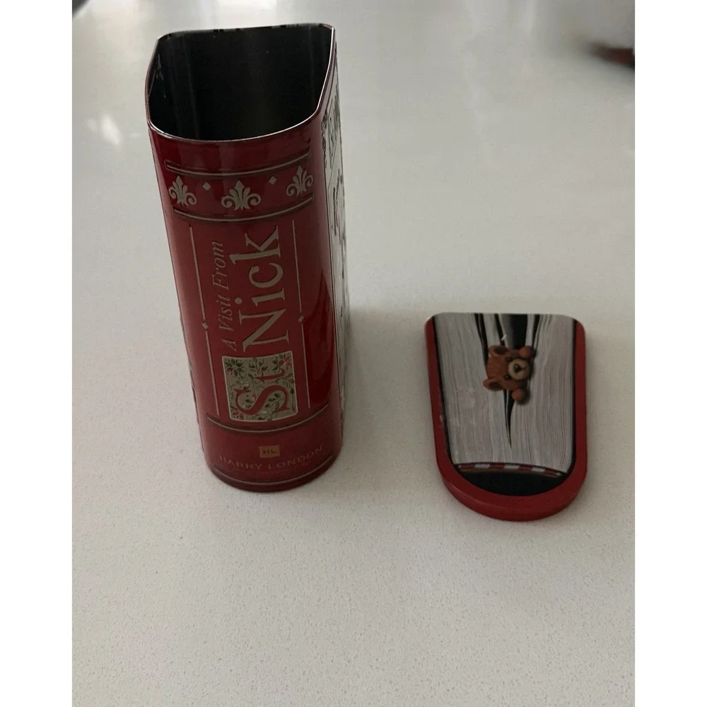 Harry London‎ Tins St. Nick Christmas Story Book Embossed Red